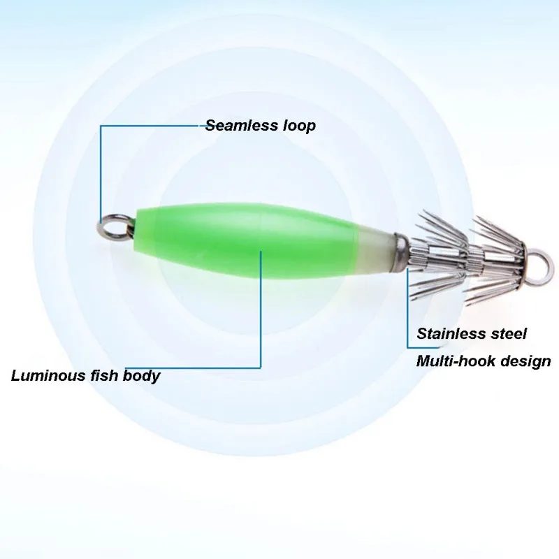 1 шт. светящаяся зеленая приманка-Крючок для кальмара рыболовная приманка