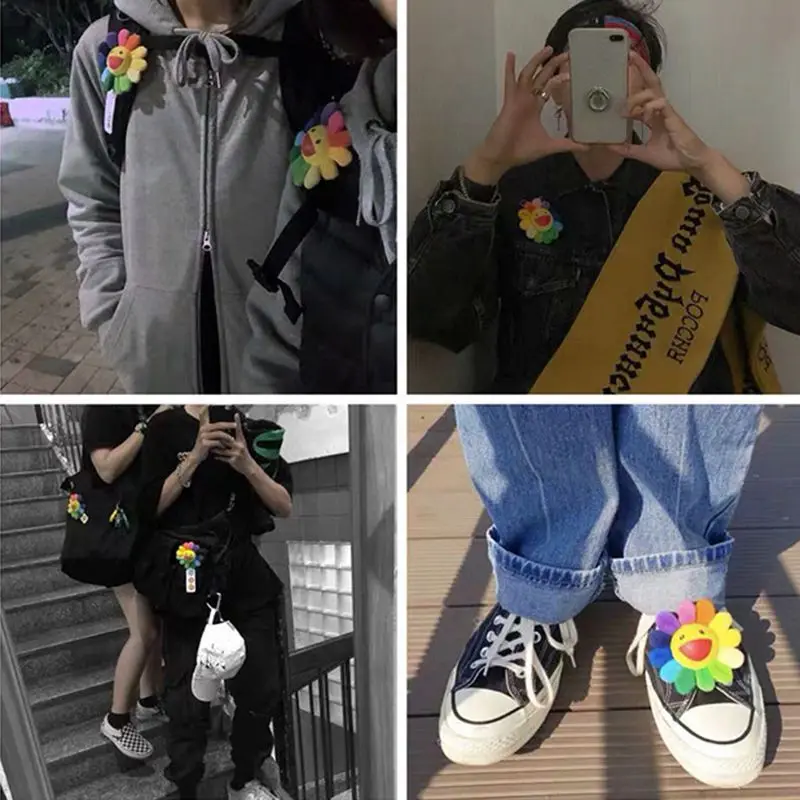 Симпатичная Яркая Цветная разноцветная брошь из радужной ткани с булавками