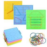 16x16cm double sided geoboard nails peg board rubber bands plate primary mathematic geometry cognition for kids early education