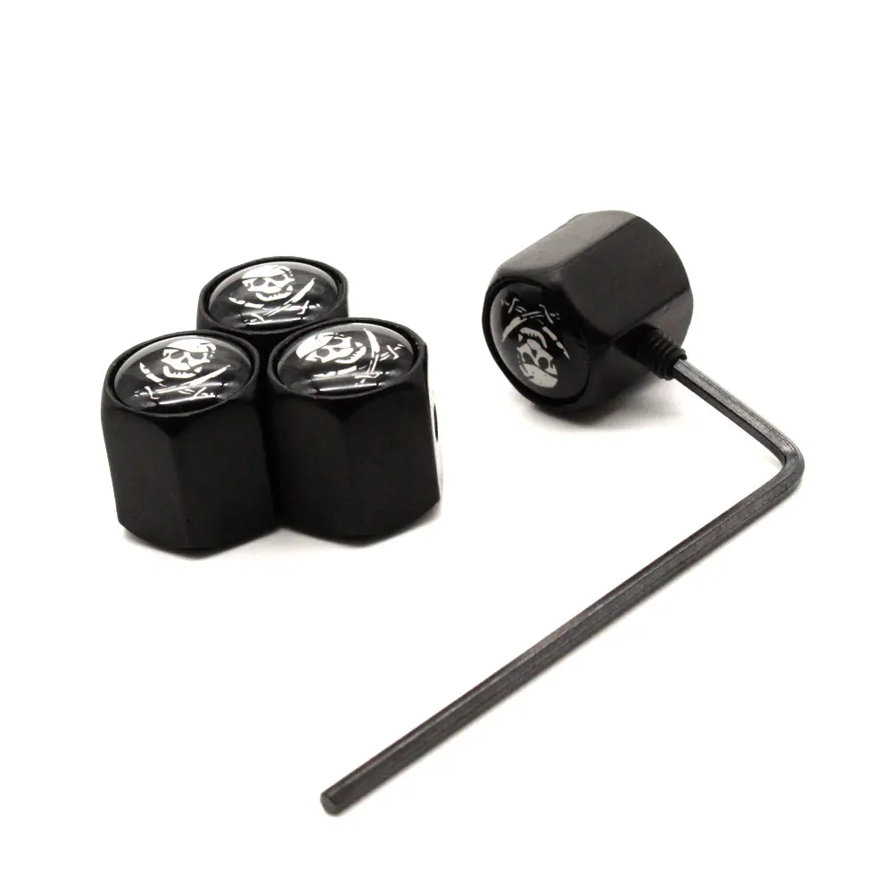 DSYCAR 1 компл. Стайлинг автомобиля цинковый сплав защита от кражи логотип черепа