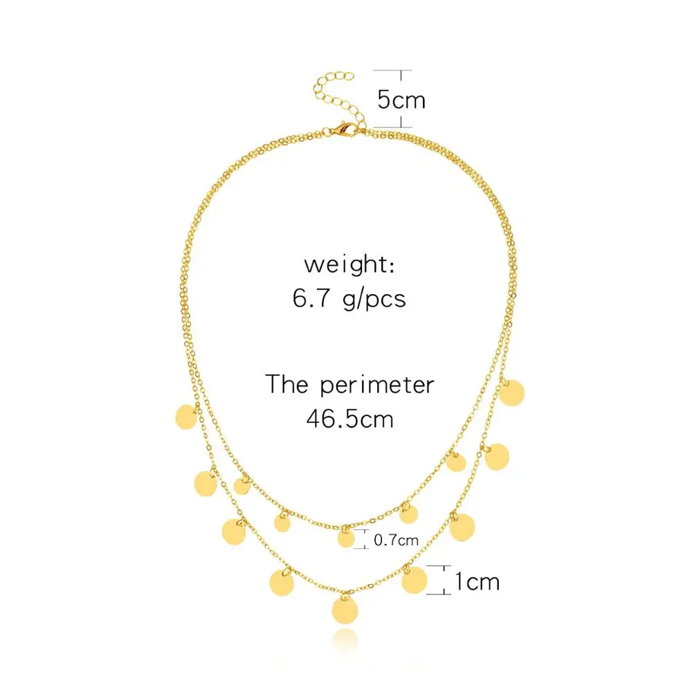 Двухслойное ожерелье-чокер с круглыми блестками украшение на шею XL265 - купить по