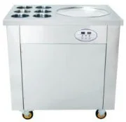 AT-1D6B плоская сковорода жареное мороженое машина с 6 кастрюль ролл из жареного