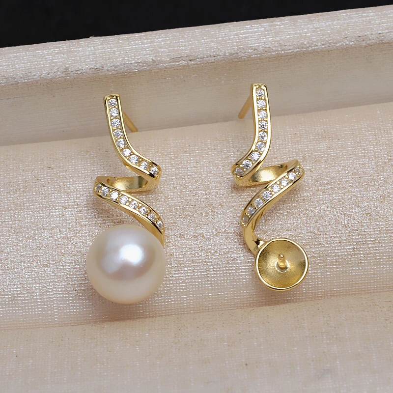 Модные женские серебряные серьги комплектующие для крепления ювелирных изделий