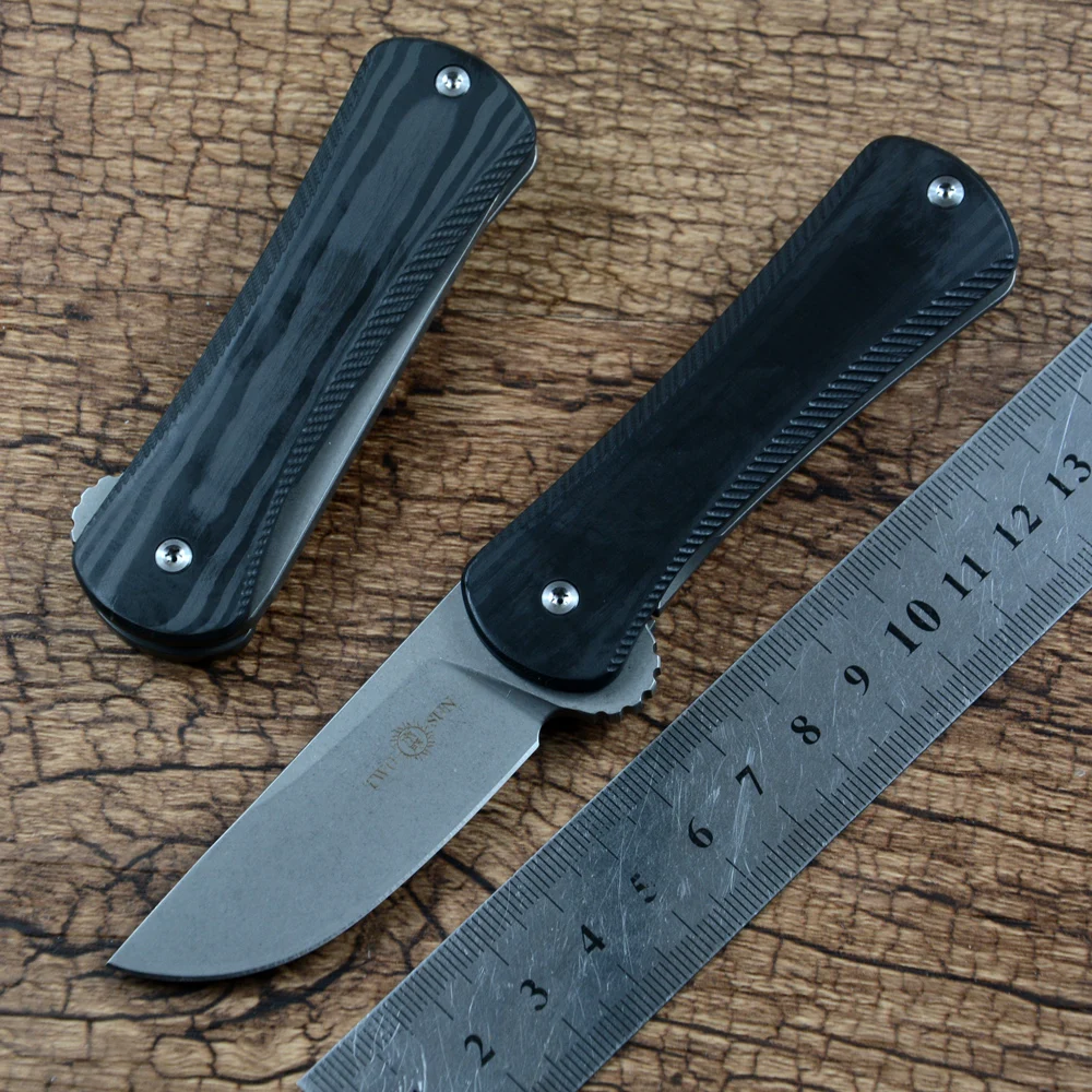 

TwoSun Knife S90V Blade Ball Bearing Folding Knife Titanium Carbon Fiber Handle for Outdoor Camping Hunting EDC or Gift TS128