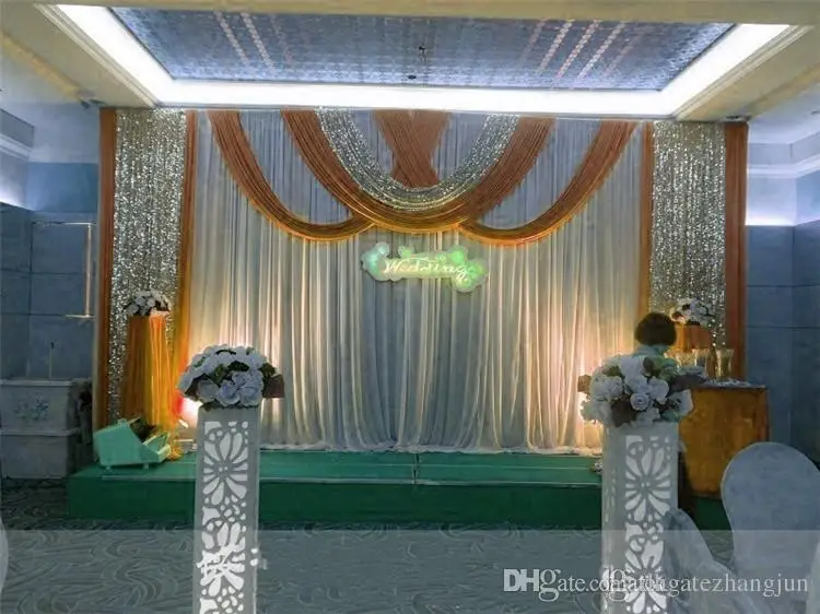 

3m*6m Wedding Backdrop With Sequins Swags Backcloth Party Curtain Celebration Stage Curtain Performance Background Wall Valance