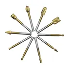 10 шт. титановый Dremel маршрутизатор для древесины роторный фрезерный роторный напильник резак деревообрабатывающий нож для резьбы гравировальный инструмент Прямая поставка