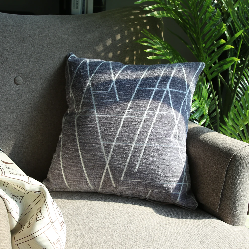 YokiSTG прочный геометрическими полосами дешевые наволочки мягкой шенили Наволочка