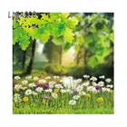 Laeacco фоны для фотосъемки Пасхальный день весенний цветок кленовый лист трава газон персонализированный фотографический фон для фотосъемки