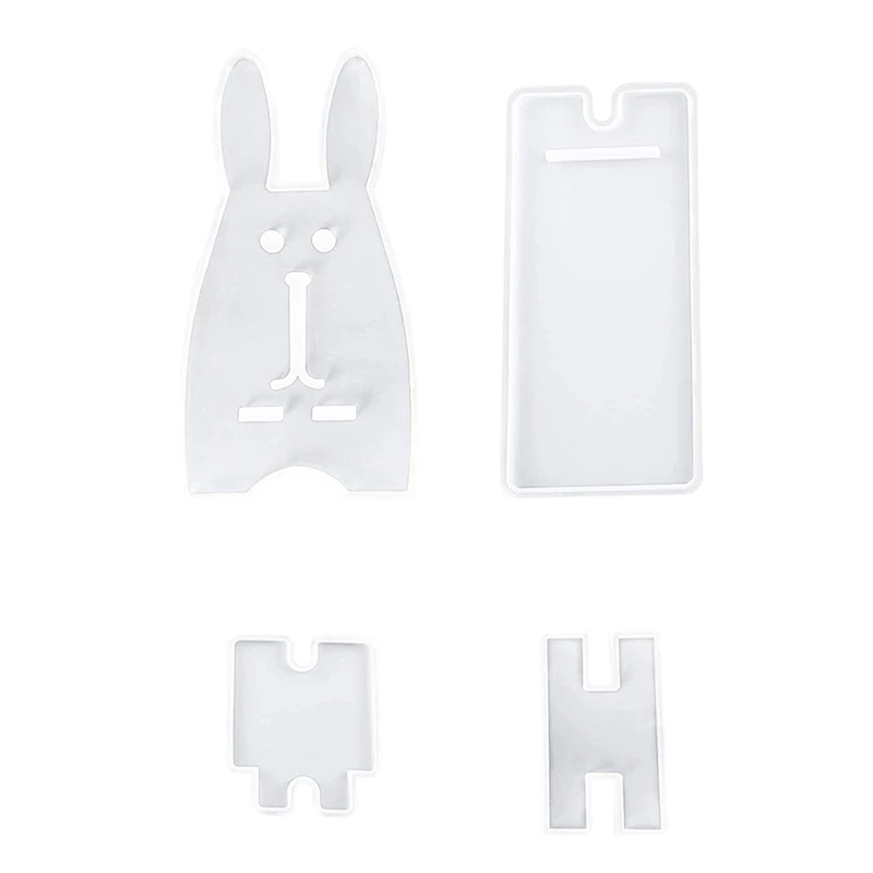 

2 шт. формы для подставки для сотового телефона из смолы, прямоугольные формы для подставки для телефона в виде кролика, силиконовый инструм...