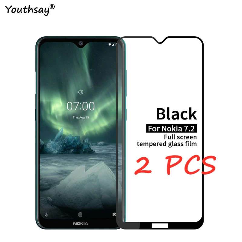2 шт. для Nokia 7 Защитная пленка стекла на весь экран клейкая стекло 2|Защитные