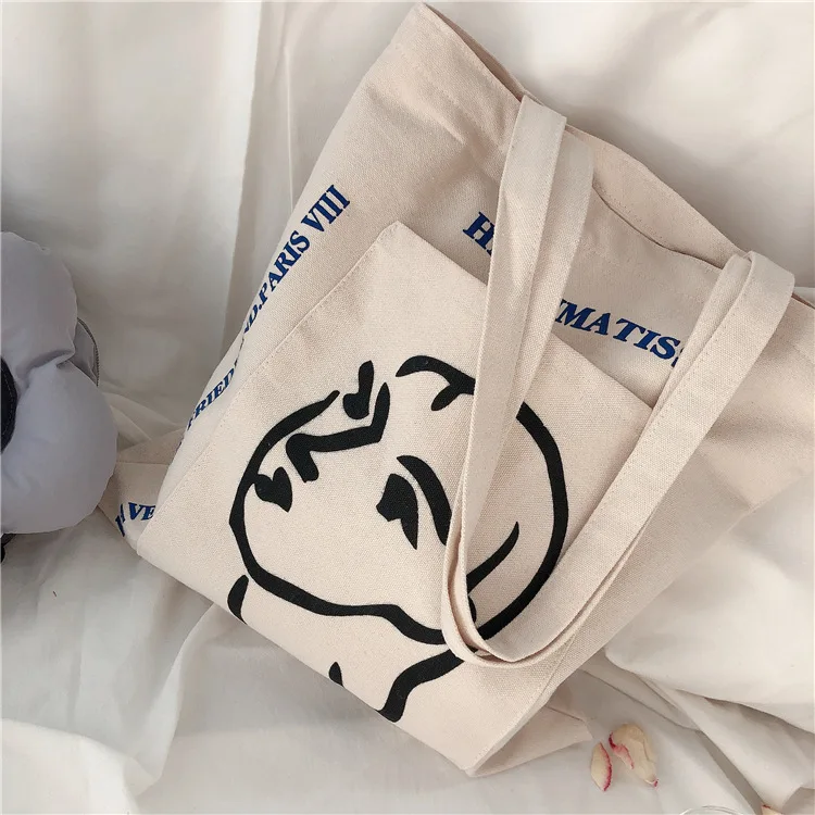 Сумка через плечо сумка для покупок модная простая Женская Холщовая с принтом на