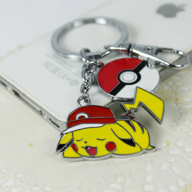Японский мультфильм брелок Карманный Монстр покебол PIKACHU Мода Забавный милый porte cle металлические аксессуары для украшений chaviro Llaveros