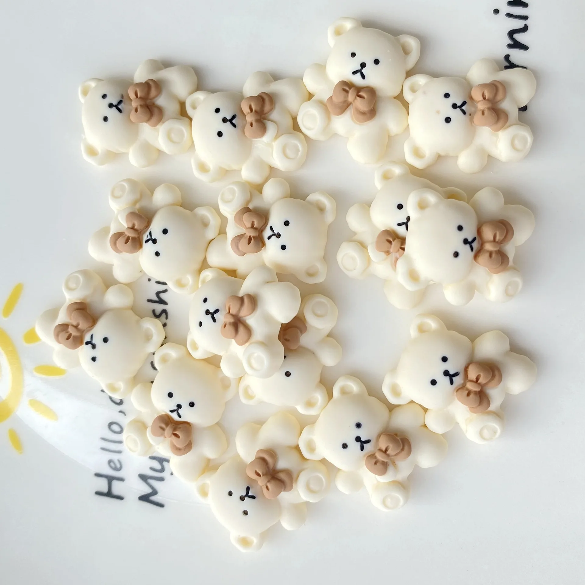 20 шт./лот мультяшный кролик медведь с плоской спинкой Кабошон Скрапбукинг