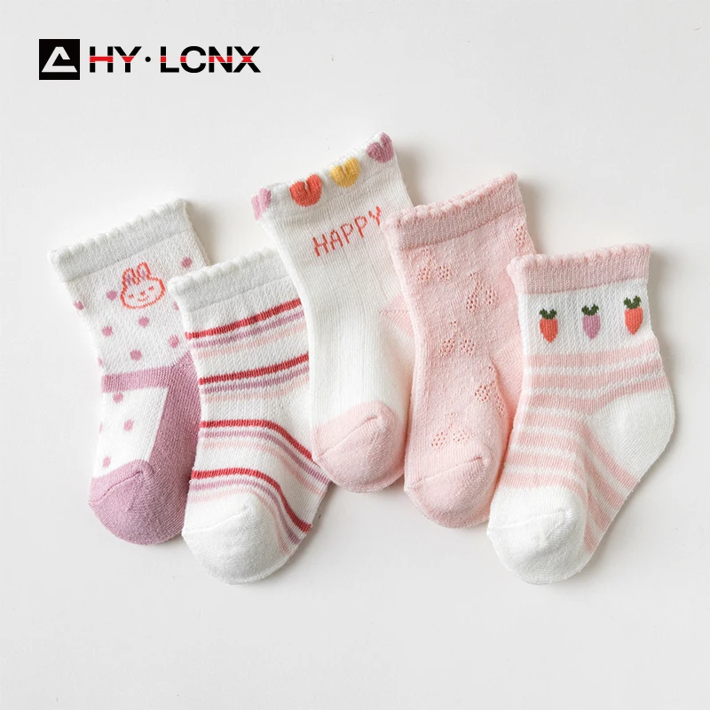 

5 Pairs/Lot Baby Socks For Summer Cartoon Rabbit Animal Soft Cotton Kids Girl Newborn Breathable Babies Girls Sock Fashion