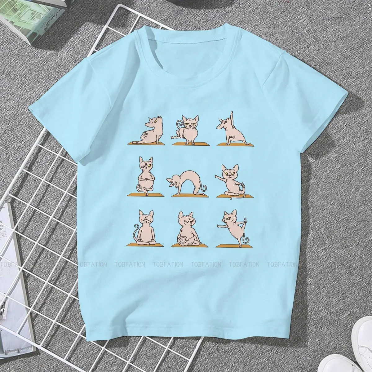 Yoga Cute Girls Women T-Shirt Canadian Sphynx Cat Blusas Harajuku Casual Short Sleeve Vintage Oversized Tops | Женская одежда