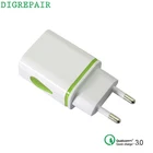 Зарядное устройство для телефона с 2 портами USB, штепсельная вилка европейского стандарта, настенный адаптер, устройство для зарядки микро-данных для iPhone, Huawei, светодиодный свет, мобильный телефон, USB зарядное устройство