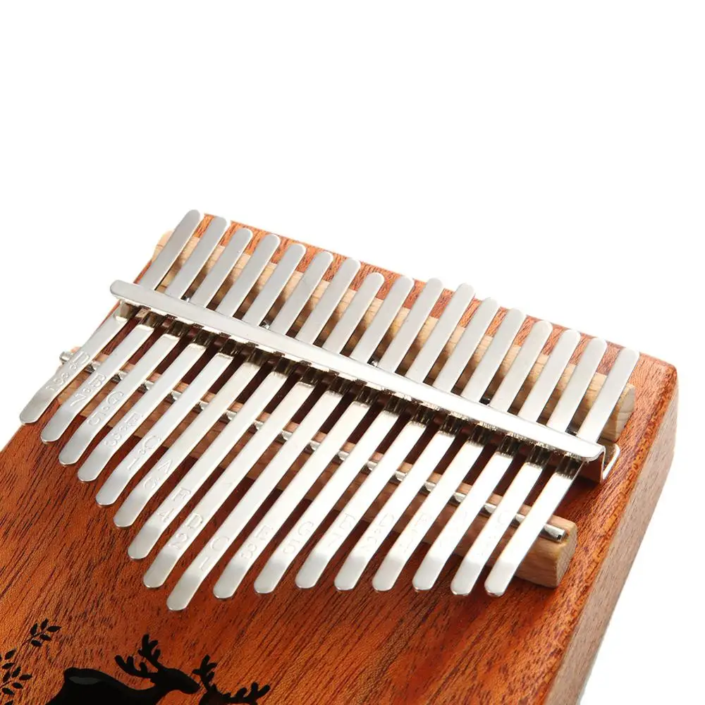 17 клавиш Kalimba большой палец фортепиано красное дерево тело олень узор пианино