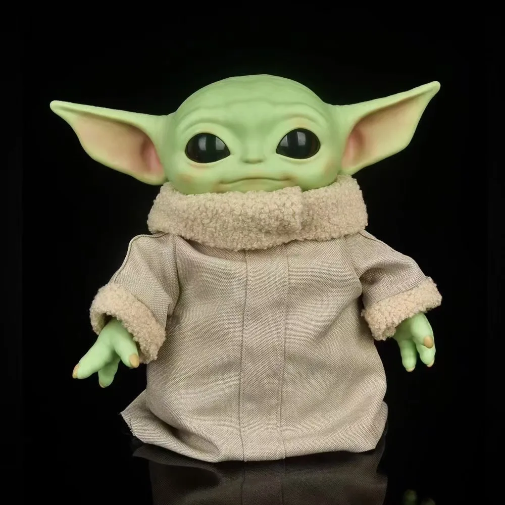 28cm Disney Star Wars Plush Figure Yoda Baby With Cloth Mandalorian Movable Doll Ornaments Collectible Gift Toy For Children | Игрушки и