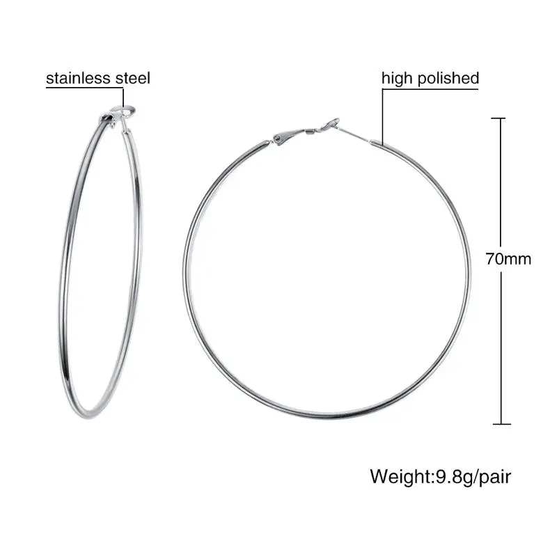Женские большие серьги большого размера круглые кольца ювелирные изделия