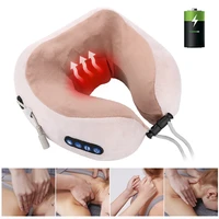 electric neck massager u shaped pillow multifunctional portable shoulder cervical massager kneading heating neck support pillow