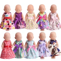 43 cm baby dolls dress newborn princess party bow evening gown baby toys clothes fit american 18 inch girls doll f81
