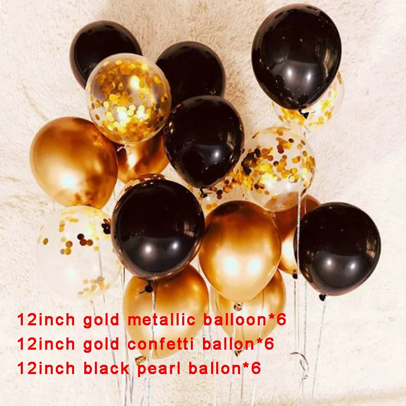 20 шт. воздушные шары в форме сердца черного и золотого цвета | Дом сад