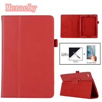 for huawei t3 8 litchi grain leather flip cover case for huawei mediapad t3 8 0 kob l09 kob w09 tablet case stand cover
