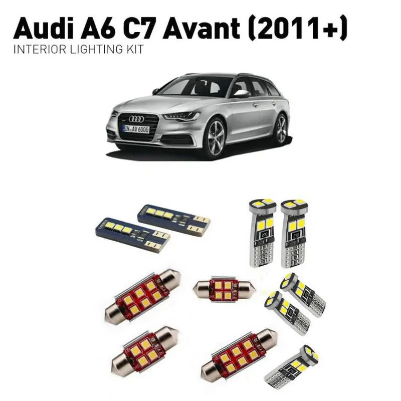 

Автомобильная светодиодная лампа Canbus для Audi a6 c7 avant, 2012, 2013, 14 шт., белая