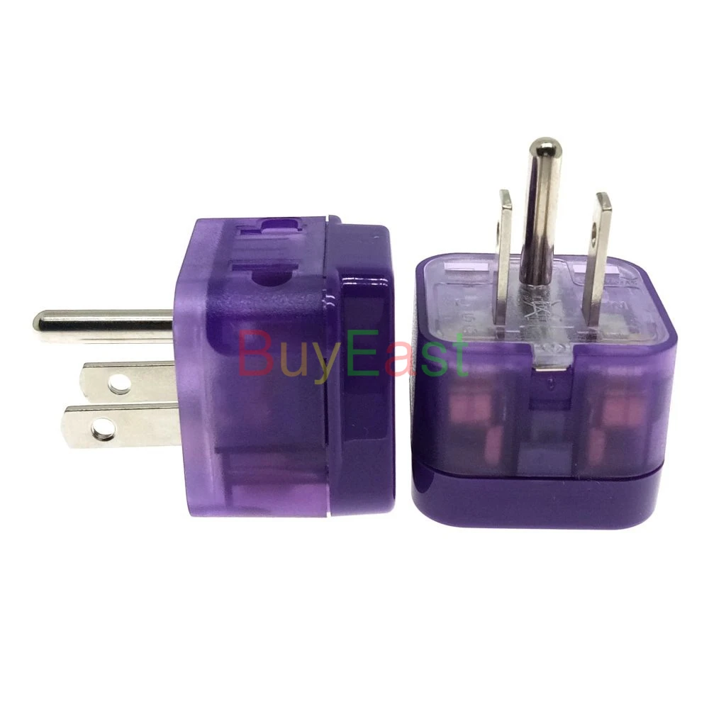 

(Pack 10) 2 IN 1 - Universal to US Canada 3 Pin Electrical Plug Adapter Multi Outlet AC100~250V 10A WADB-5