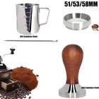 Стальной Темпер для кофе, 515358 мм, с взбивкой 12 унций, аксессуары для кафе питчер и кофейная кружка с цветами и латте, силиконовый коврик
