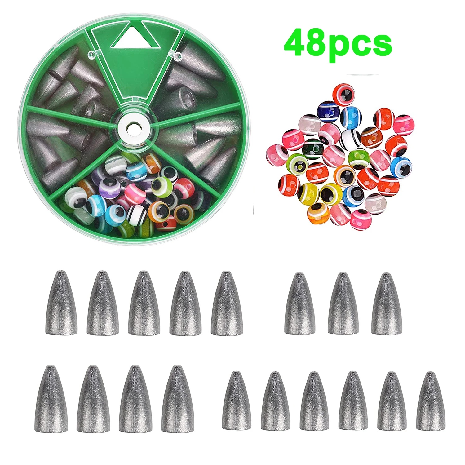 

Грузила грузила для рыбалки в виде червя, 48 шт./коркор.