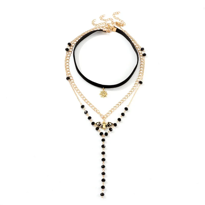 Модное женское ожерелье на Хэллоуин креативное многослойное в форме паутины