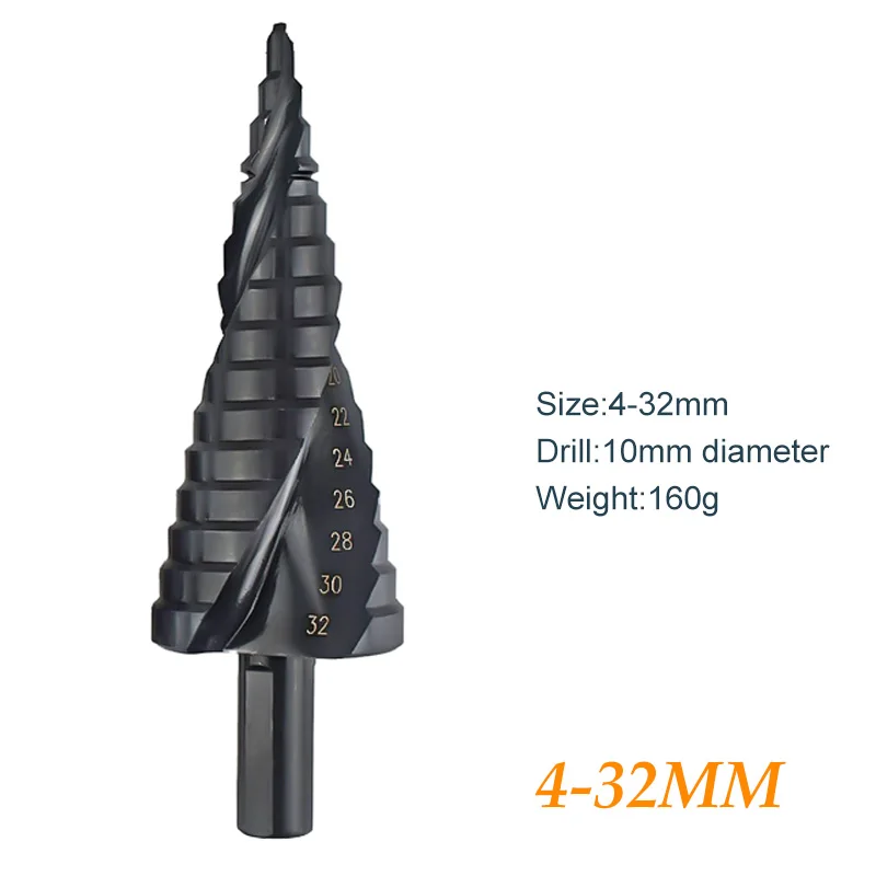 1 шт. 4 32 мм ступенчатое сверло азот черный хвостовик из быстрорежущей стали