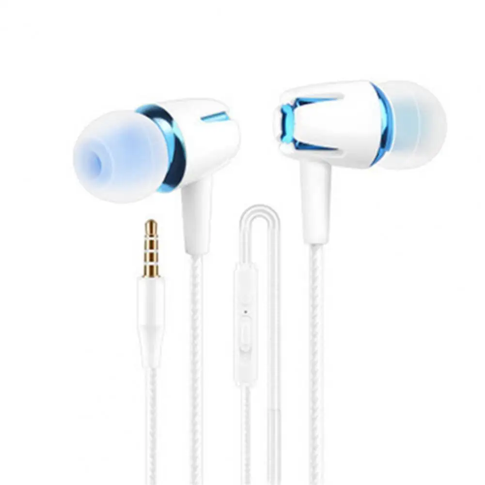 

3.5mm Wired Earphone Electroplating Bass Stereo In-ear Earphones with Mic Hansfree Call Phone Earphone for Android iOS