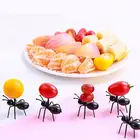10 шт пластиковые мультфильм животных Ant еды вилки для фруктов Детские торт-закуска посуда с изображениями фруктов для вечерние и других десертов с Бенто аксессуары