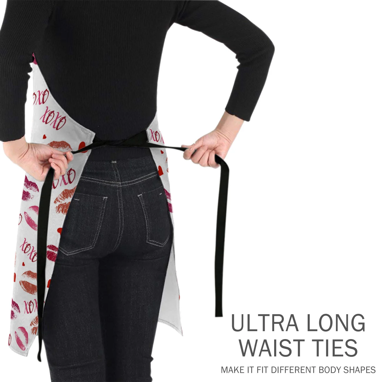 Кухонный Фартук День Святого Валентина губы письмо Xoxo Регулируемый слюнявчик