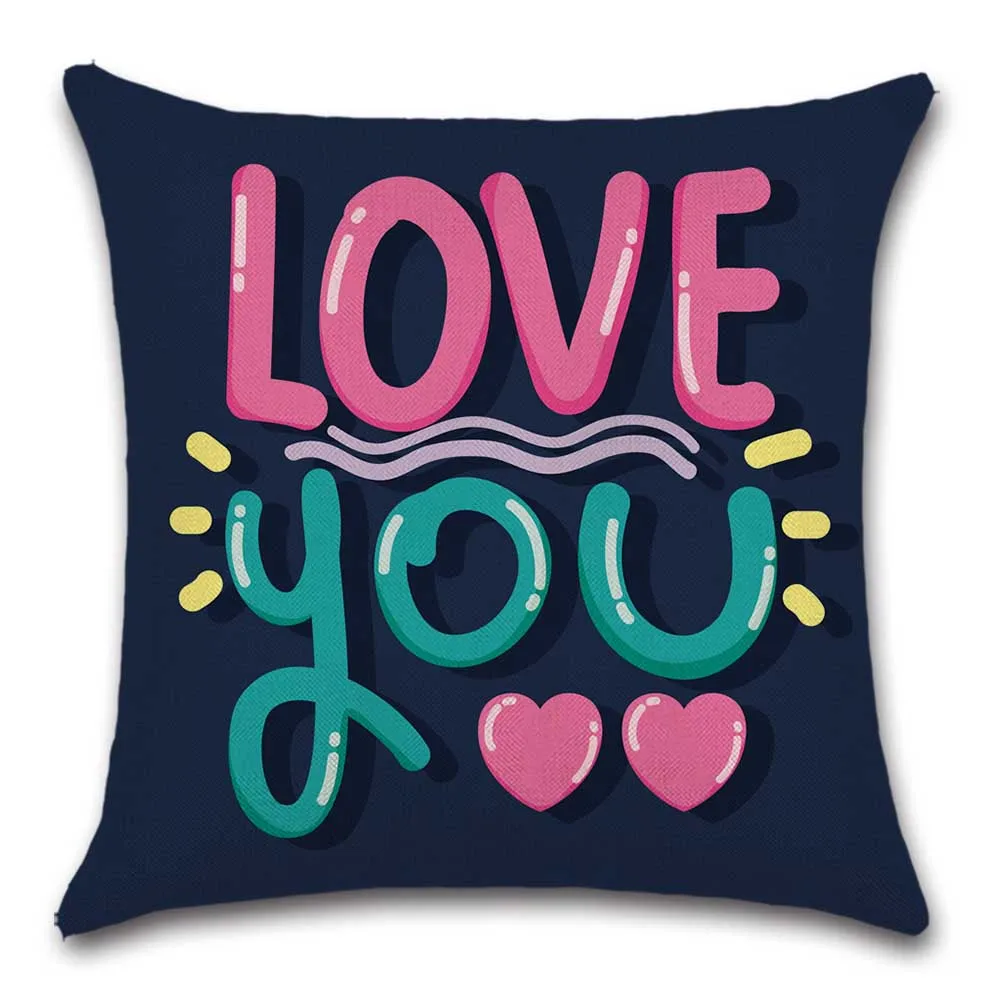 Наволочка для подушки с надписью I Love you украшение милого дома дивана кресла