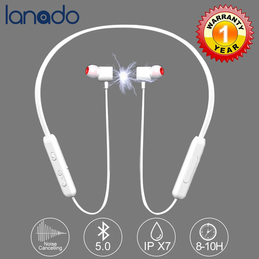 Новинка 2020 Беспроводные спортивные наушники Lanado с Bluetooth V5.0 подвесной шеей