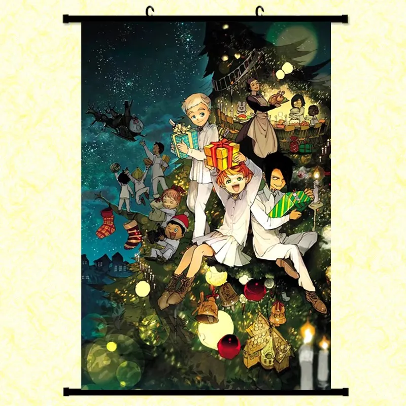 

Yakusoku no The Promised Neverland Emma Norman Anime Painting Fabric Wall Scroll poster cosplay Home Decor Gifts