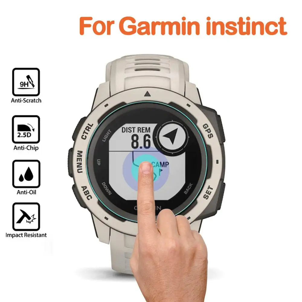 2 шт протектор экрана для Garmin Instinct Закаленное стекло 3D 9H твердость ультра