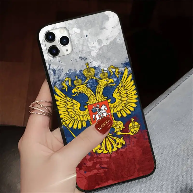 

Russian flag bear eagle flag Symbol Phone Case for iPhone 11 12 pro XS MAX 8 7 6 6S Plus X 5S SE 2020 XR