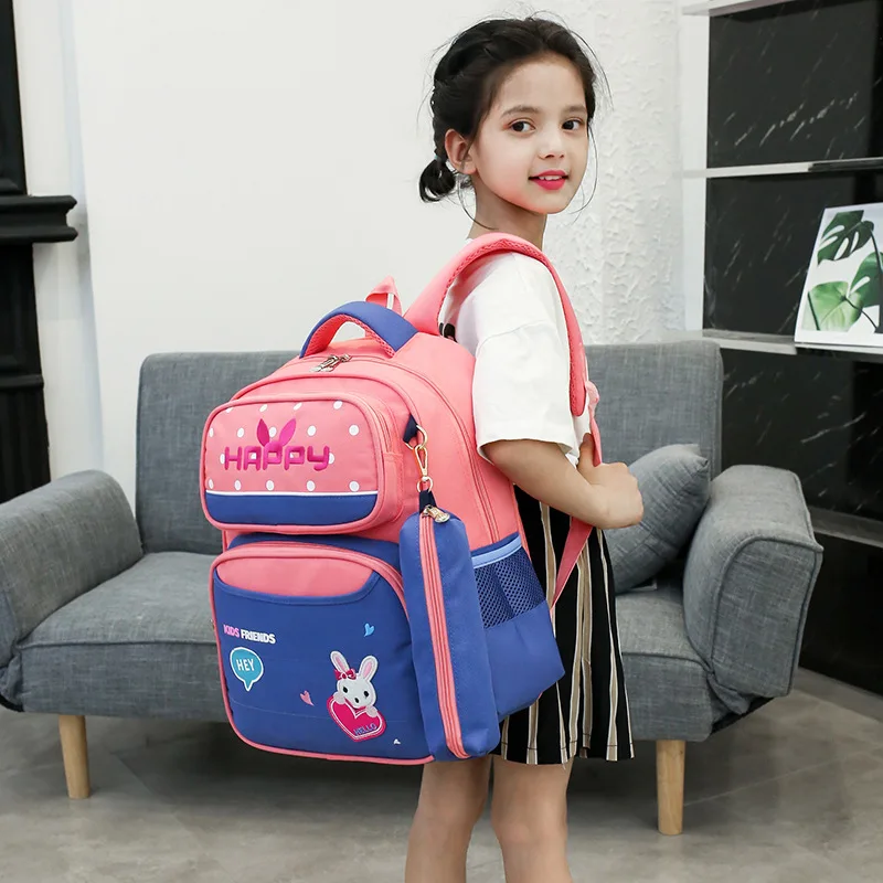 

New Boy Girl Primary School Oxford Cloth Backpack Cartoon Cute Children's Schoolbag High Capacity Burden-reducing Protect Spine