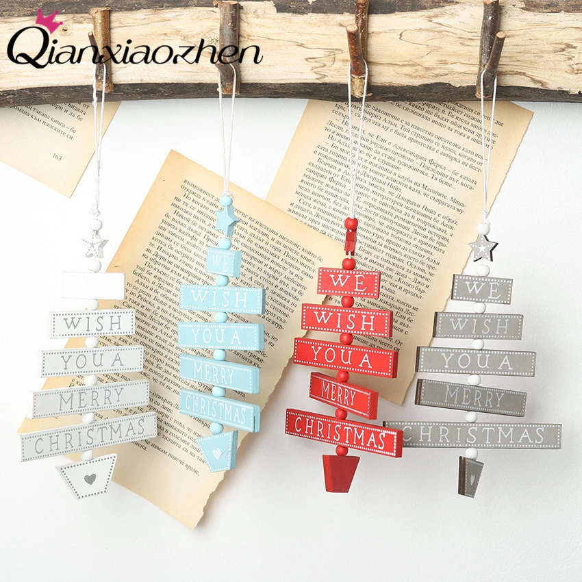 

Qianxiaozhen Wooden Tree Xmas Tree Hanging Christmas Tree Decoration Christmas Ornaments Christmas Decorations For Home