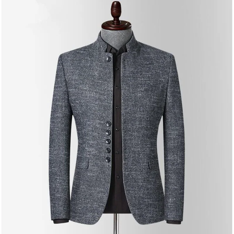Мужской блейзер с воротником стойкой большие размеры|Пиджаки| |