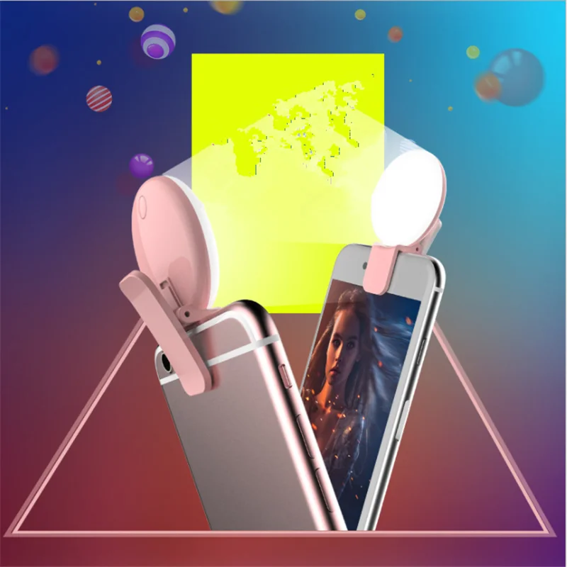 Супер тонкий Мини Q Selfie Ring Light портативная светодиодная вспышка USB Клип Мобильный