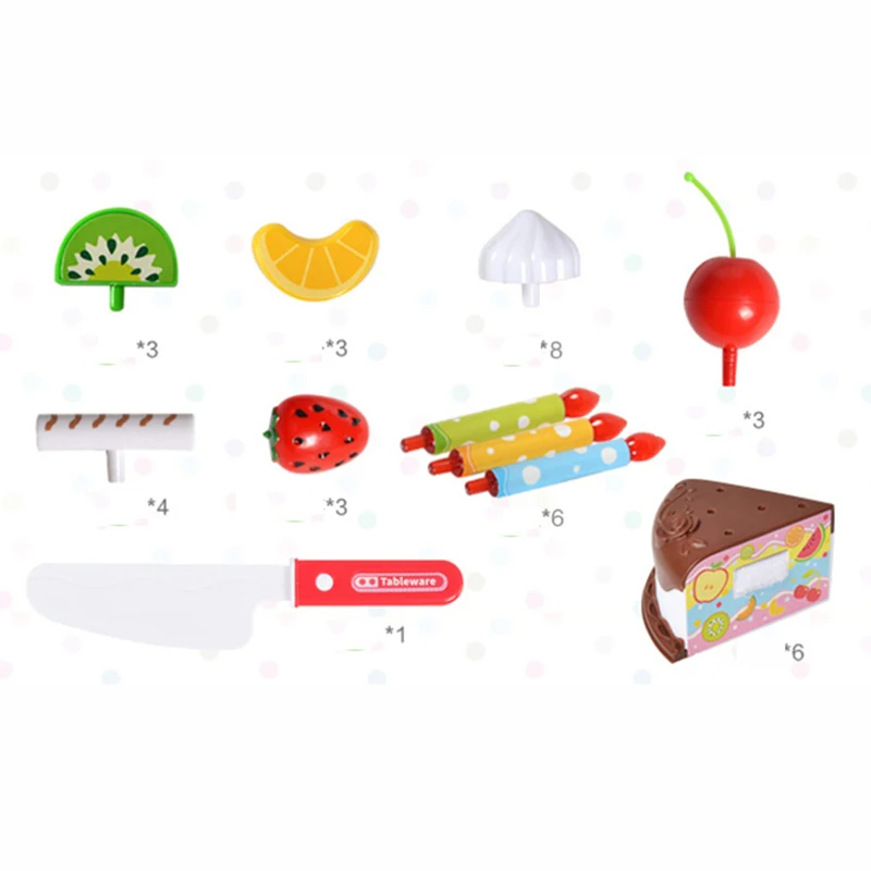 Малыш для DIY торта на день рождения игрушка 37 шт./компл. Пластик шоколад резки фруктов Еда ролевые игры Набор игрушек для безопасной милые дети, девушки, игрушка в подарок
