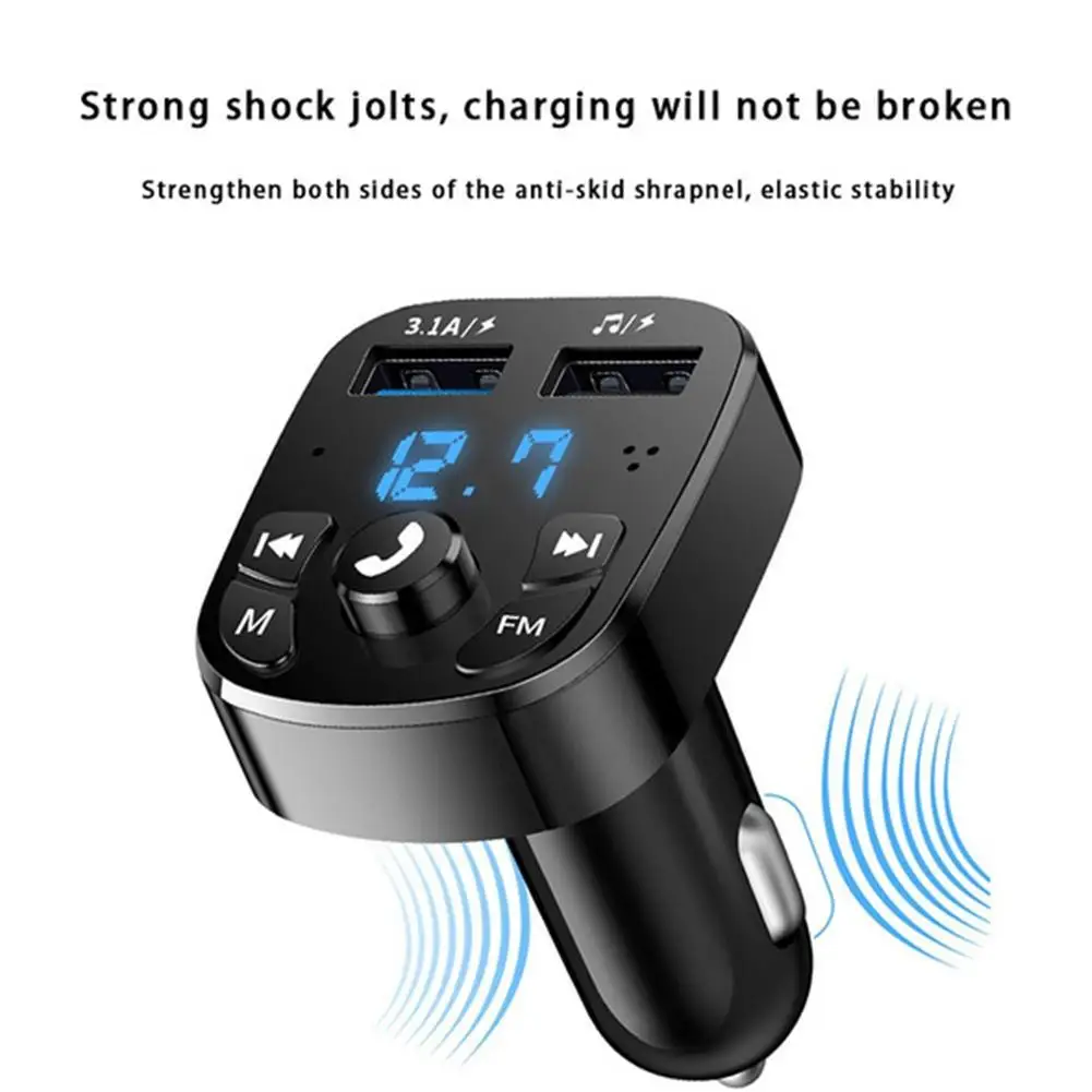 car bluetooth 5 0 fm transmitter multifunctional car mp3 player bluetooth receiver 2 1a dual usb charger car accessorie for cars free global shipping