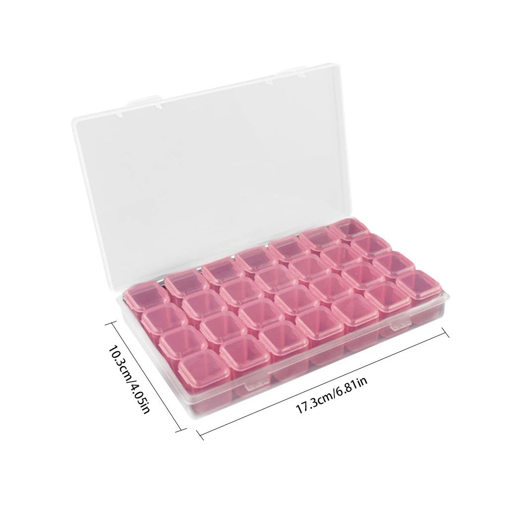 

1pc Jewelry Storage Box Compartment Adjustable Jewelry Accessory Organizer Plastic 28 Grids Bead Container Home Storage Case