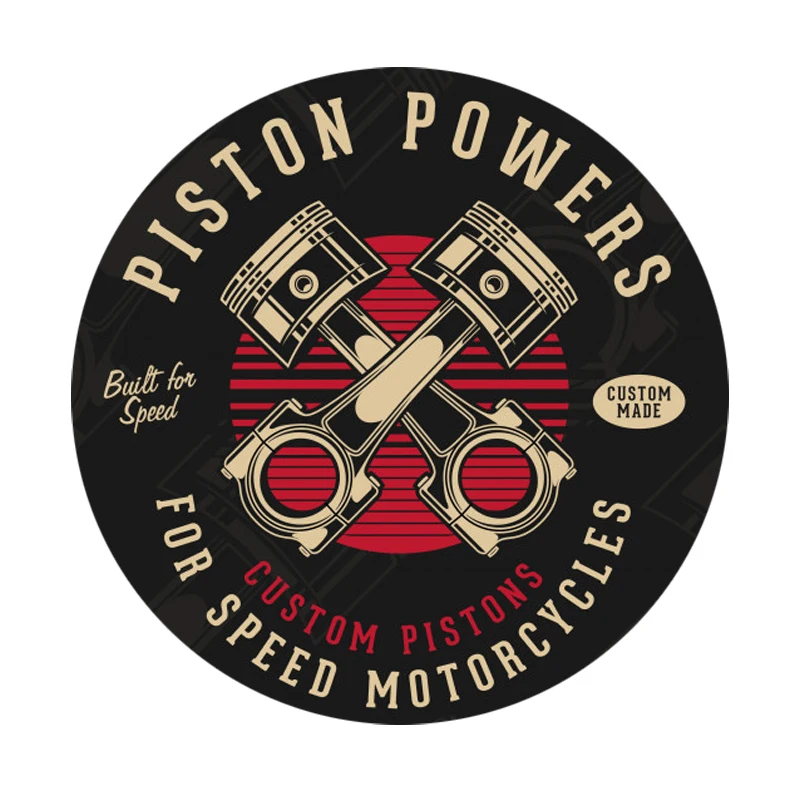 double pistons powers speed piston engine motorcycle sticker car sticker decal #1243