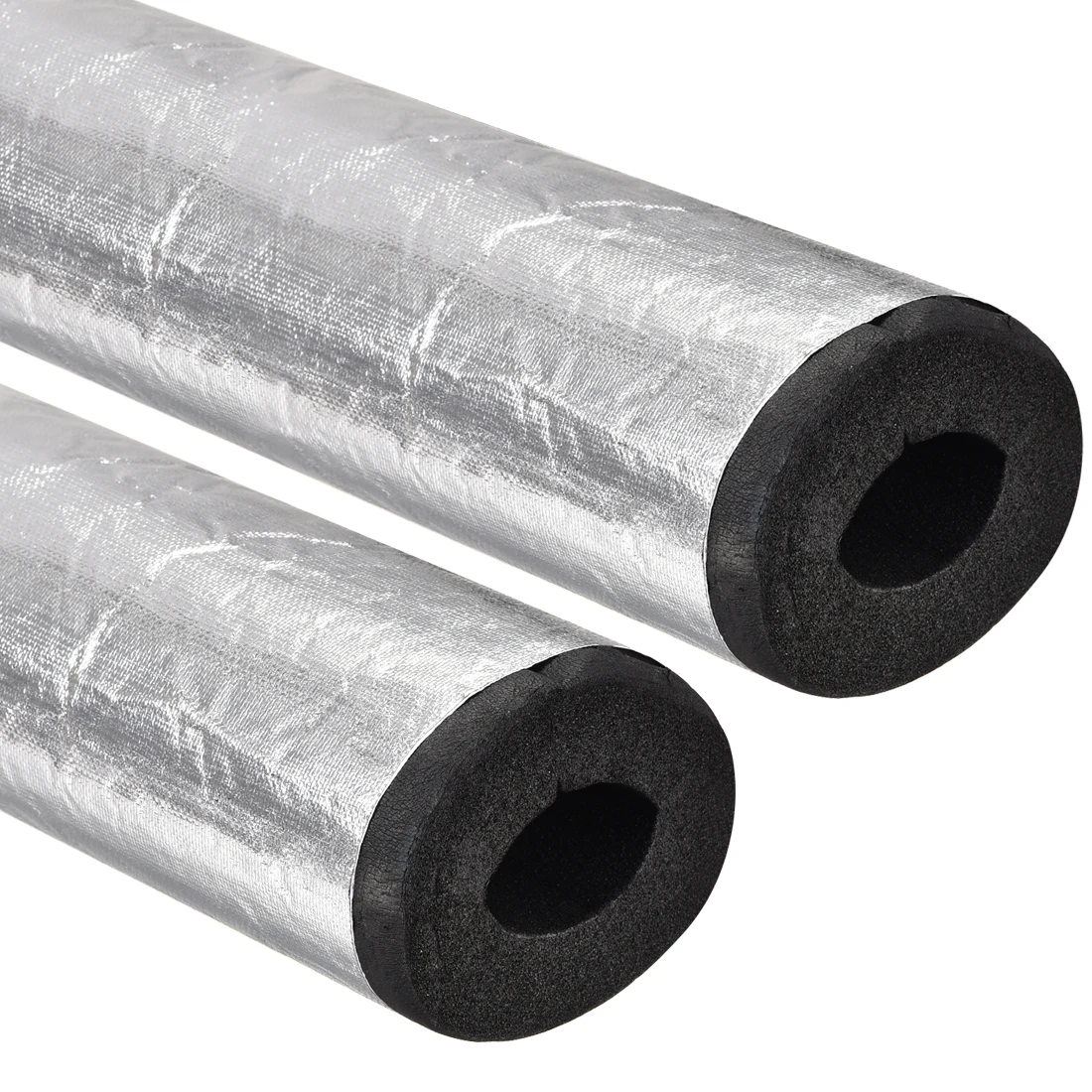 

uxcell 2pcs Self Sealing Pipe Insulation Tubing 30mm Thickness 3.12Ft Long for Cold or Hot Pipes Rubber Foam w Aluminum Foil